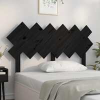  Bed Headboard Black 132 cm Solid Wood Pine