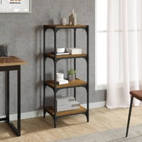  Book Cabinet Smoked Oak 40x33x100 cm Engineered Wood and Steel