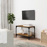  TV Cabinet Smoked Oak 60x33x41 cm Engineered Wood and Steel