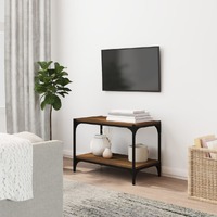  TV Cabinet Brown Oak 60x33x41 cm Engineered Wood and Steel