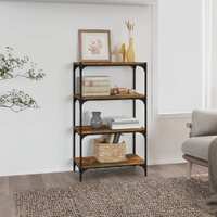  Book Cabinet Smoked Oak 60x33x100 cm Engineered Wood and Steel