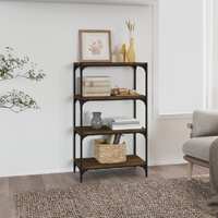  Book Cabinet Brown Oak 60x33x100 cm Engineered Wood and Steel