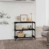  Book Cabinet Black 80x33x70.5 cm Engineered Wood and Steel