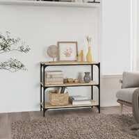  Book Cabinet Sonoma Oak 80x33x70.5 cm Engineered Wood and Steel