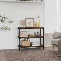  Book Cabinet Brown Oak 80x33x70.5 cm Engineered Wood and Steel