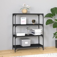  Book Cabinet Black 80x33x100 cm Engineered Wood and Steel