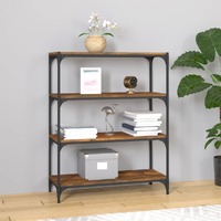  Book Cabinet Smoked Oak 80x33x100 cm Engineered Wood and Steel