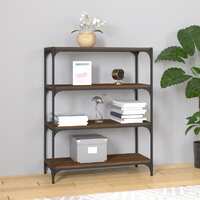  Book Cabinet Brown Oak 80x33x100 cm Engineered Wood and Steel