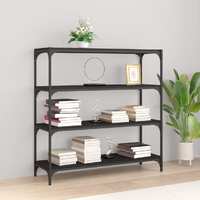  Book Cabinet Black 100x33x100 cm Engineered Wood and Steel