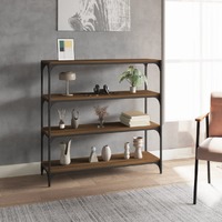  Book Cabinet Brown Oak 100x33x100 cm Engineered Wood and Steel