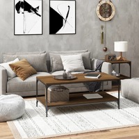  Coffee Table Brown Oak 100x50x40 cm Engineered Wood