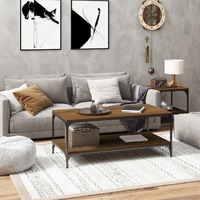  Coffee Table Brown Oak 80x50x40 cm Engineered Wood