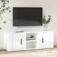  TV Cabinet High Gloss White 100x31.5x35 cm Engineered Wood