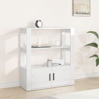  Sideboard High Gloss White 80x30x90 cm Engineered Wood