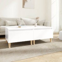  Side Tables 2 pcs High Gloss White 50x46x35 cm Engineered Wood
