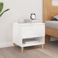 Bedside Table High Gloss White 50x46x50 cm Engineered Wood