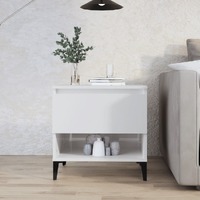  Side Table High Gloss White 50x46x50 cm Engineered Wood