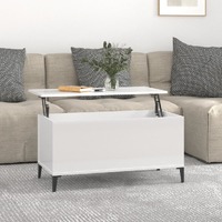  Coffee Table High Gloss White 90x44.5x45 cm Engineered Wood