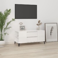  TV Cabinet High Gloss White 102x44.5x50 cm Engineered Wood