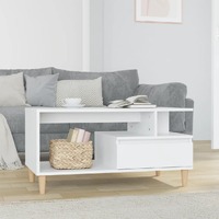  Coffee Table White 90x49x45 cm Engineered Wood
