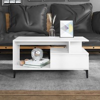  Coffee Table  White 90x49x45 cm Engineered Wood
