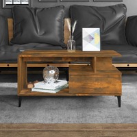  Coffee Table  Smoked Oak 90x49x45 cm Engineered Wood
