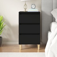  Bedside Cabinet Black 40x35x70 cm Engineered Wood