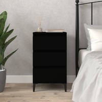  Bedside Cabinet Black 40x35x70 cm Engineered Wood
