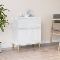  Sideboard High Gloss White 60x35x70 cm Engineered Wood