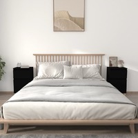  Bedside Cabinets 2 pcs Black 40x35x70 cm