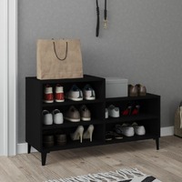  Shoe Cabinet Black 102x36x60 cm Engineered Wood