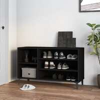  Shoe Cabinet Black 102x36x60 cm Engineered Wood