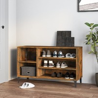  Shoe Cabinet Smoked Oak 102x36x60 cm Engineered Wood