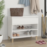  Shoe Cabinet High Gloss White 70x36x60 cm Engineered Wood