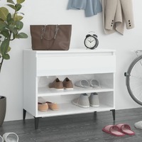  Shoe Cabinet High Gloss White 70x36x60 cm Engineered Wood