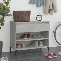  Shoe Cabinet Concrete Grey 70x36x60 cm Engineered Wood