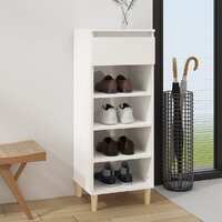  Shoe Cabinet High Gloss White 40x36x105 cm Engineered Wood