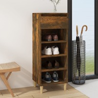  Shoe Cabinet Smoked Oak 40x36x105 cm Engineered Wood