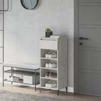 Shoe Rack Concrete Grey 40x36x105 cm Engineered Wood