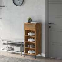  Shoe Rack Smoked Oak 40x36x105 cm Engineered Wood