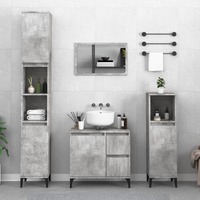  Bathroom Cabinet Concrete Grey 30x30x100 cm Engineered Wood