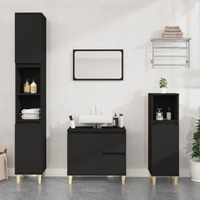  Bathroom Cabinet Black 65x33x60 cm Engineered Wood