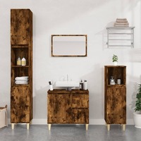  Bathroom Cabinet Smoked Oak 65x33x60 cm Engineered Wood