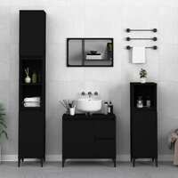 Bathroom Cabinet Black 65x33x60 cm Engineered Wood