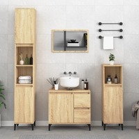 Bathroom Cabinet Sonoma Oak 65x33x60 cm Engineered Wood
