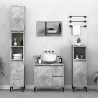  Bathroom Cabinet Concrete Grey 65x33x60 cm Engineered Wood