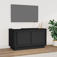  TV Cabinet Black 80x35x45 cm Engineered Wood