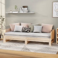  Pull-out Day Bed without Mattress Solid Wood Pine 2x(90x190) cm