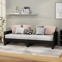  Pull-out Day Bed without Mattress Black 2x(90x190) cm