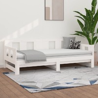  Pull-out Day Bed without Mattress White 2x(90x190) cm